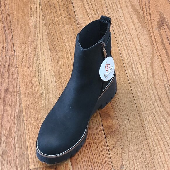 Blondo Dahlia Black Waterproof Nubuck Leather Boots Womens Ankle Bootie Size 8.5 - Picture 11 of 16
